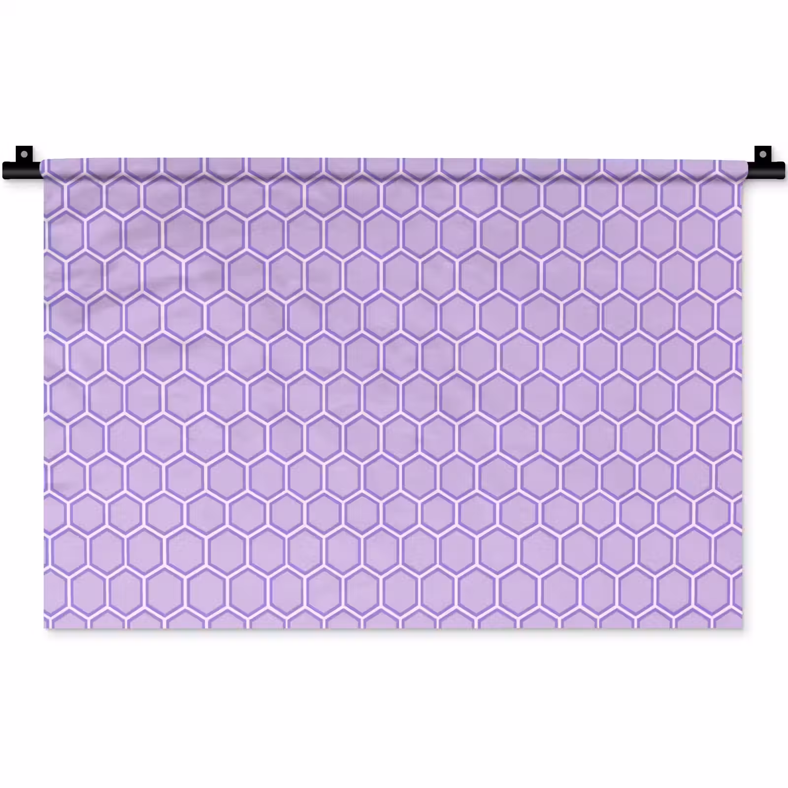Wandkleed - Paars - Geometrisch - Honeycomb - Bijenraat - Patroon — 1