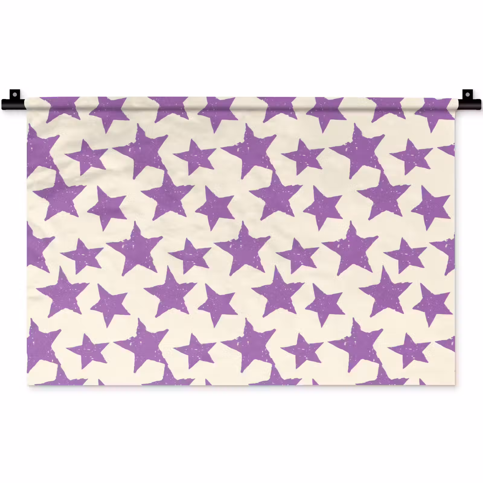 Wandkleed - Paars - Geometrisch - Sterren - Stempel - Patroon — 1