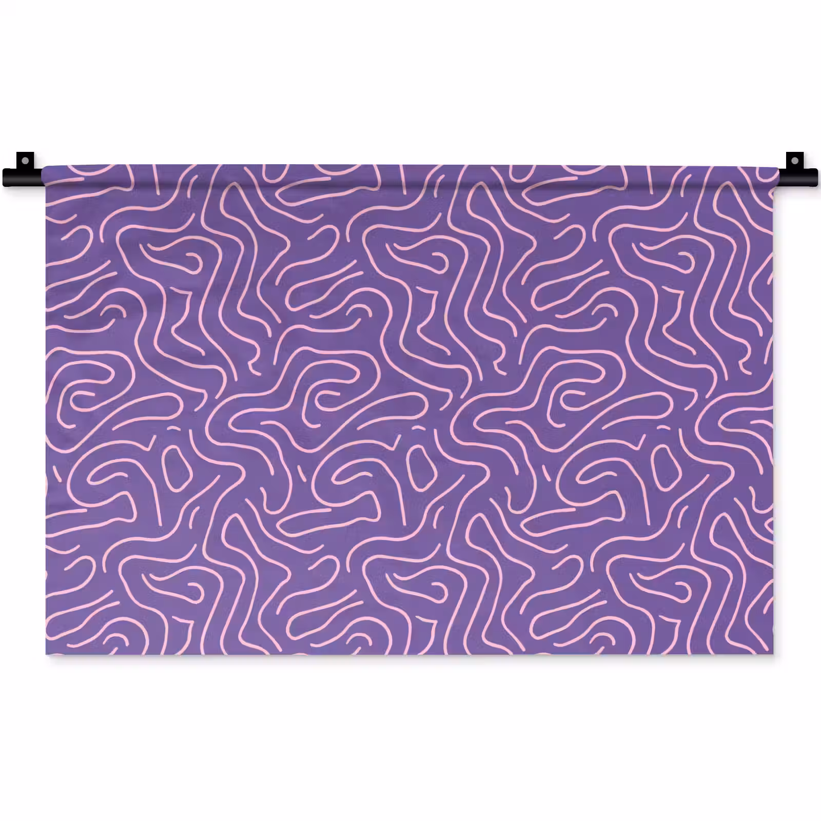 Wandkleed - Paars - Roze - Abstract - Lijnen - Doolhof - Patroon — 1
