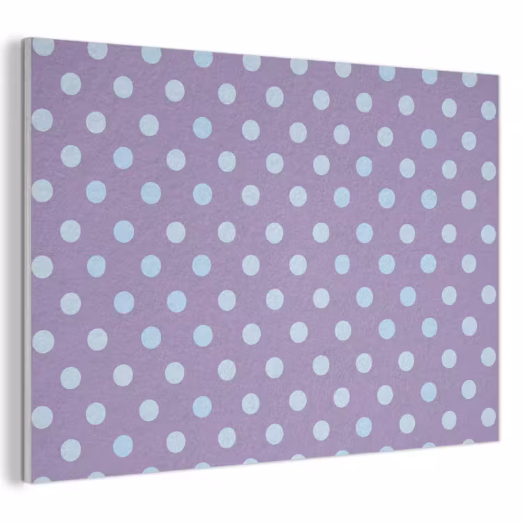 Akoestisch schilderij - Paars - Blauw - Geometrisch - Stippen - Polka Dot - Patroon — 1