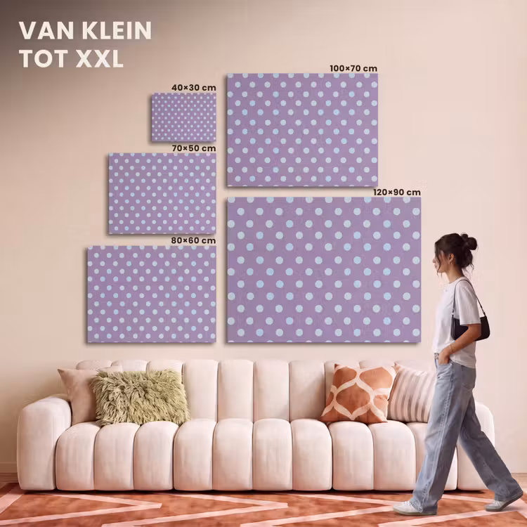Akoestisch schilderij - Paars - Blauw - Geometrisch - Stippen - Polka Dot - Patroon — 7
