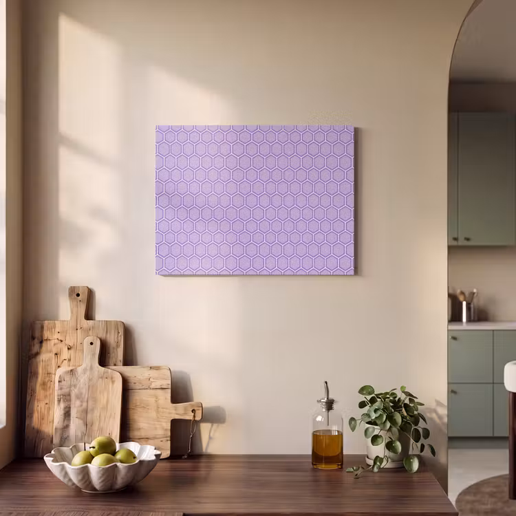 Akoestisch schilderij - Paars - Geometrisch - Honeycomb - Bijenraat - Patroon — 4