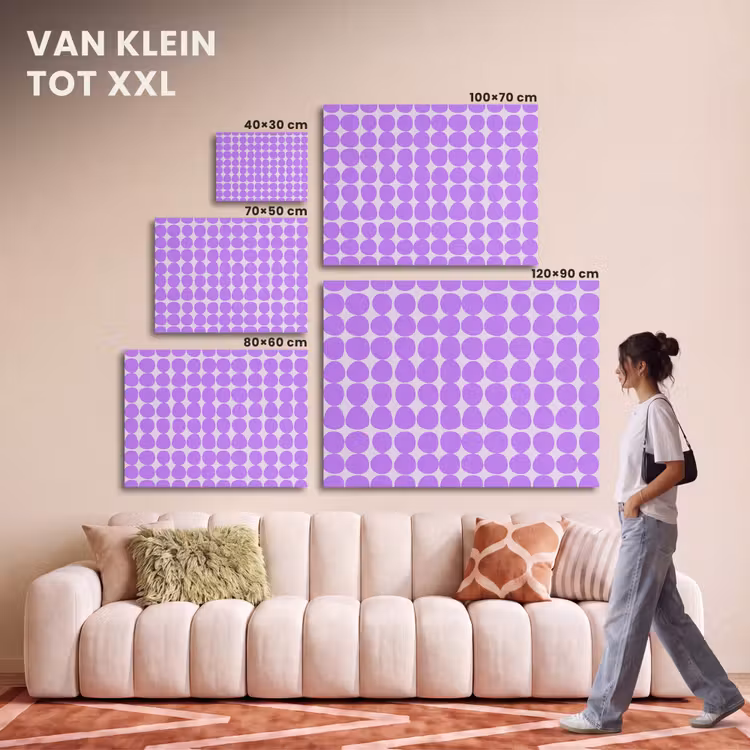 Akoestisch schilderij - Paars - Geometrisch - Stippen - Polka Dot - Patroon — 7