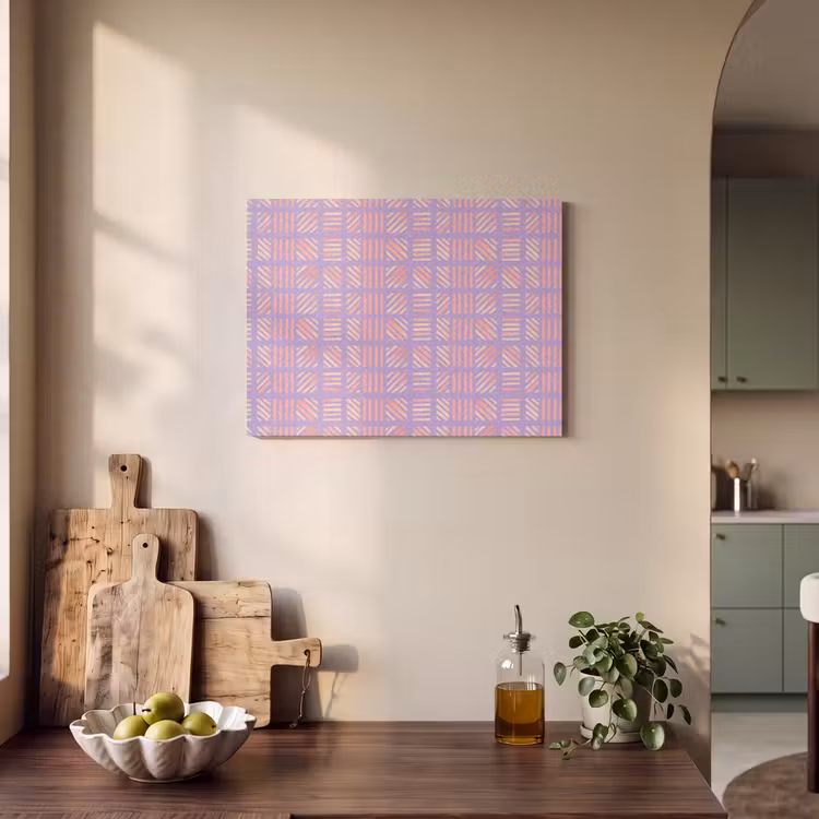 Akoestisch schilderij - Paars - Roze - Geometrisch - Strepen - Blokken - Patroon — 4