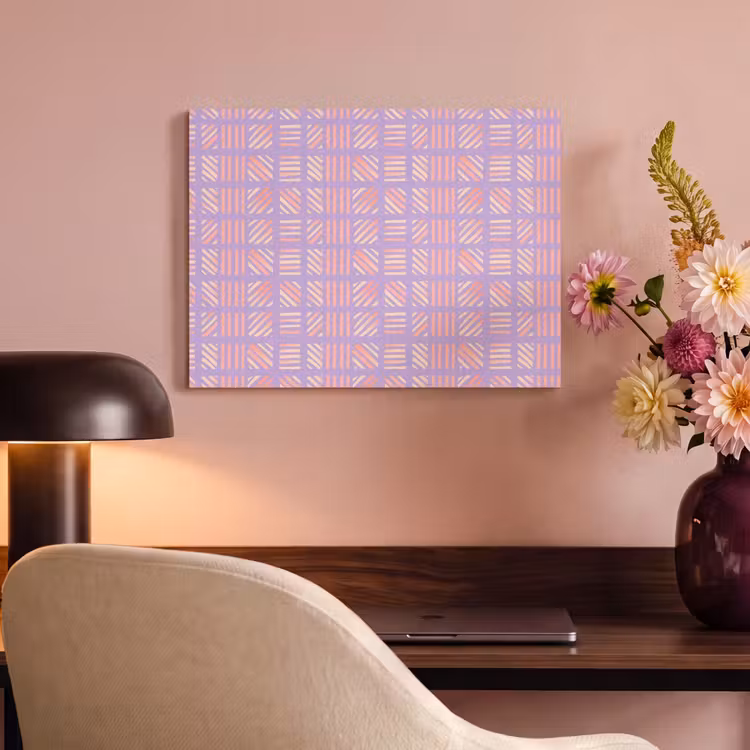 Akoestisch schilderij - Paars - Roze - Geometrisch - Strepen - Blokken - Patroon — 6