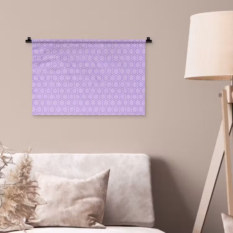 Wandkleed - Paars - Geometrisch - Honeycomb - Bijenraat - Patroon — 2