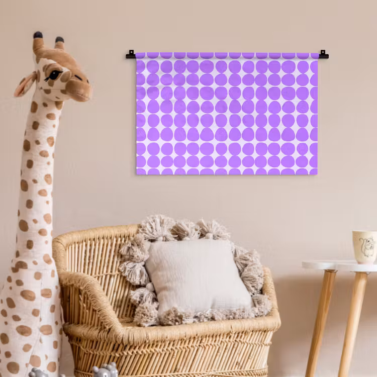 Wandkleed - Paars - Geometrisch - Stippen - Polka Dot - Patroon — 5