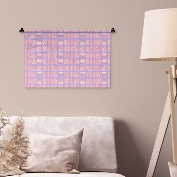 Wandkleed - Paars - Roze - Geometrisch - Strepen - Blokken - Patroon — 2