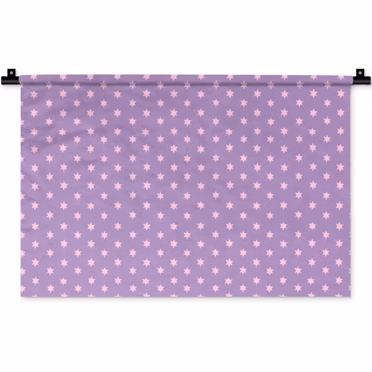 Wandkleed - Paars - Roze - Sterren - Geometrisch - Patroon — 1