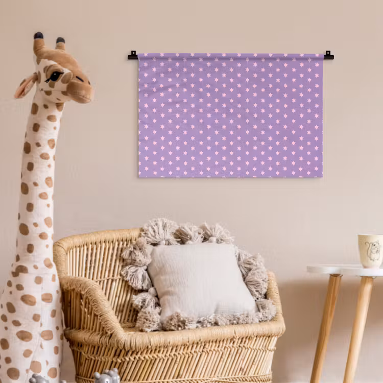 Wandkleed - Paars - Roze - Sterren - Geometrisch - Patroon — 5