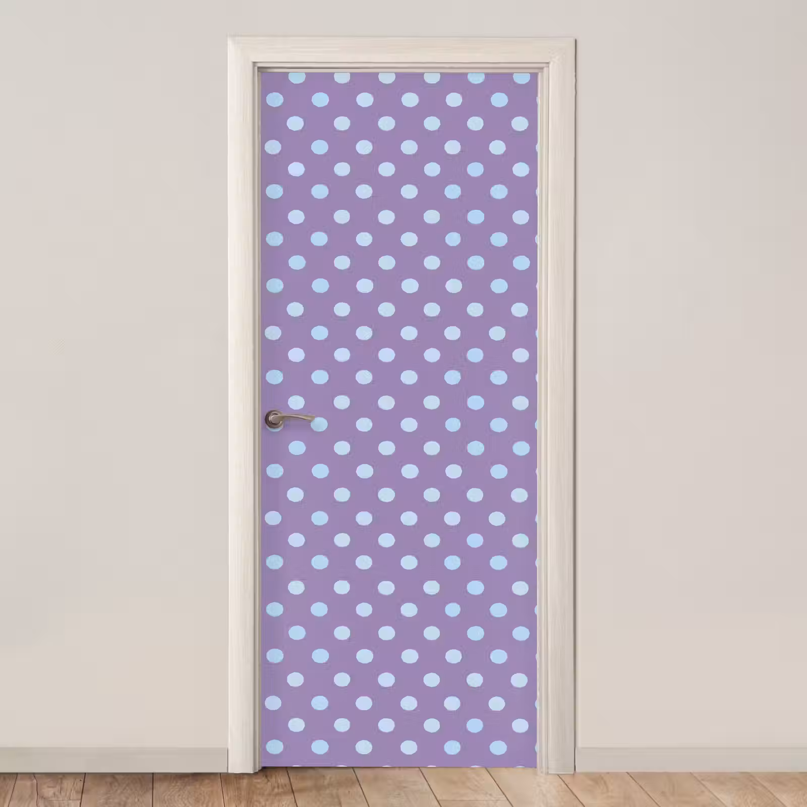 Deursticker - Paars - Blauw - Geometrisch - Stippen - Polka Dot - Patroon — 1