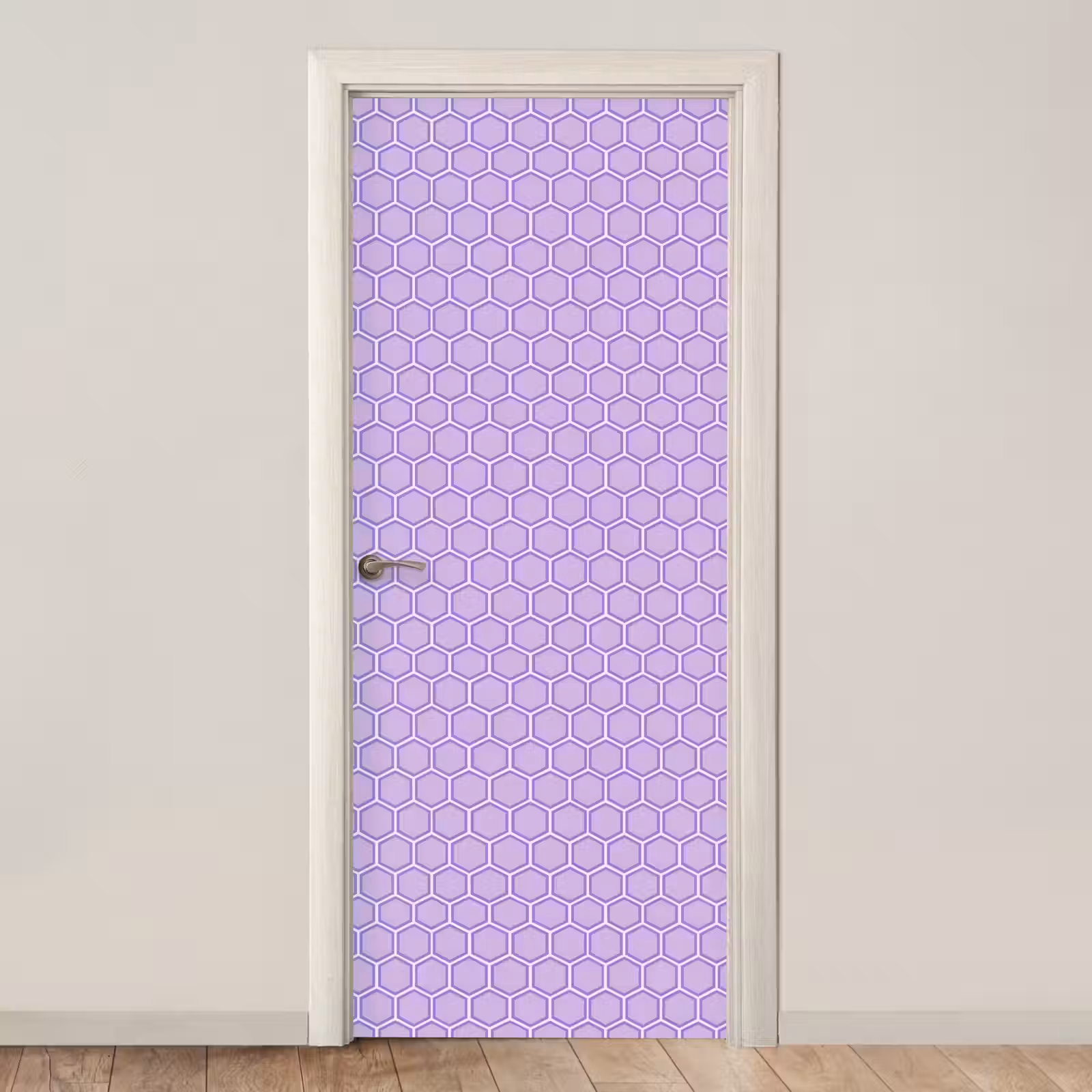 Deursticker - Paars - Geometrisch - Honeycomb - Bijenraat - Patroon — 1