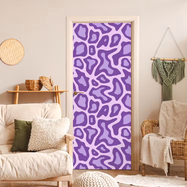 Deursticker - Paars - Abstract - Luipaard - Vlekken - Groovy - Patroon — 4