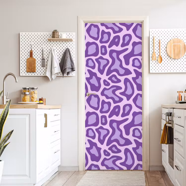 Deursticker - Paars - Abstract - Luipaard - Vlekken - Groovy - Patroon — 7