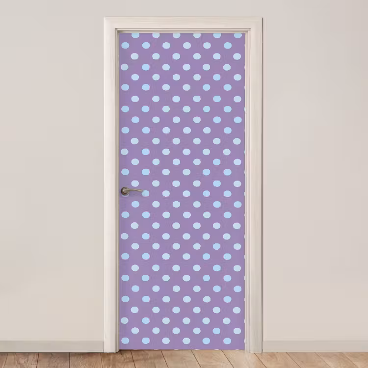 Deursticker - Paars - Blauw - Geometrisch - Stippen - Polka Dot - Patroon — 1