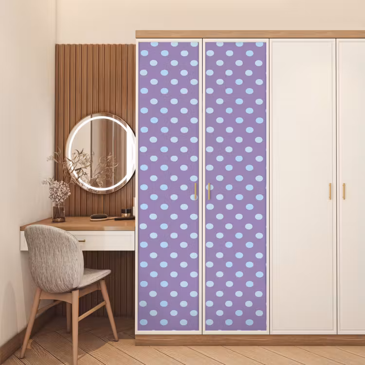 Deursticker - Paars - Blauw - Geometrisch - Stippen - Polka Dot - Patroon — 5