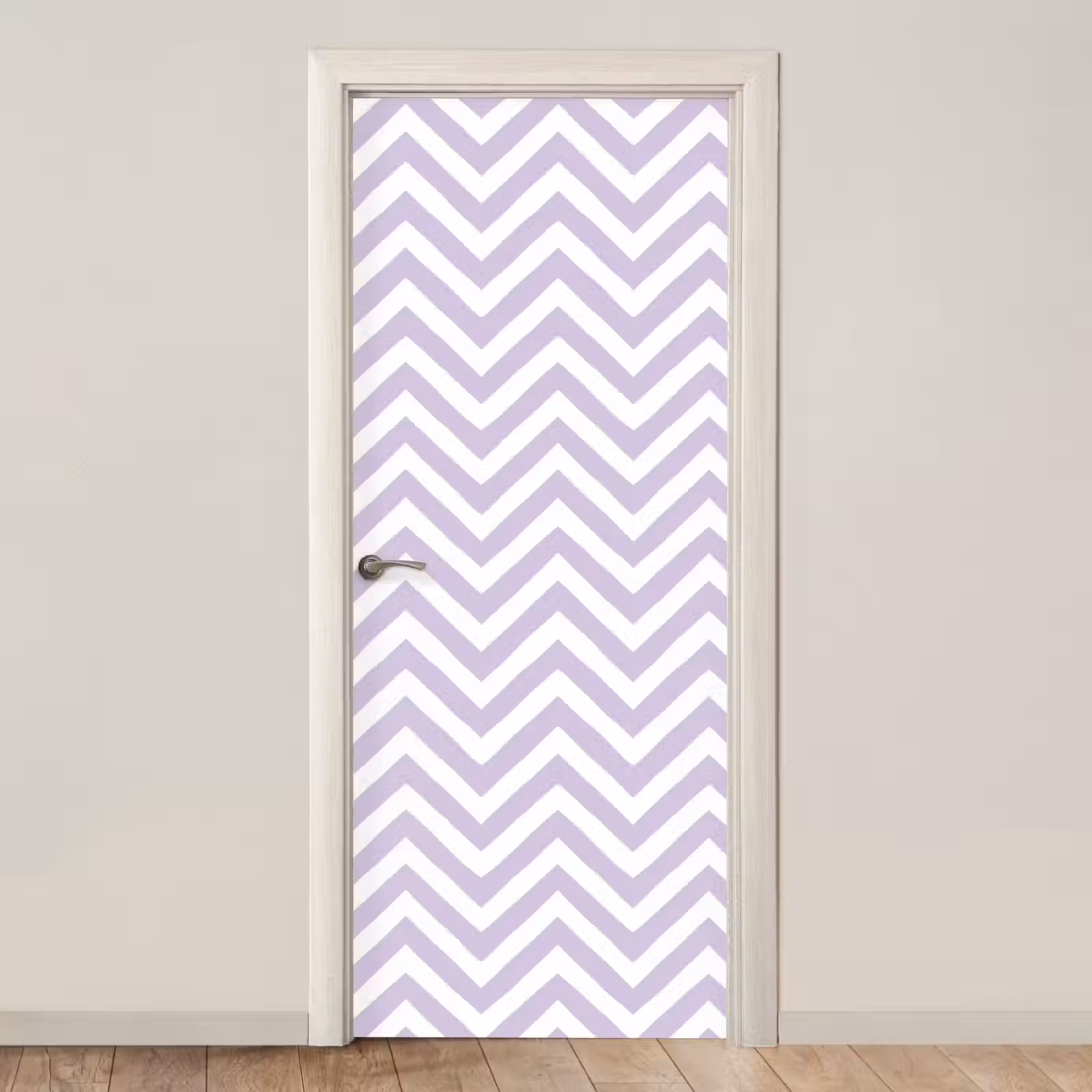 Deursticker - Lila - Geometrisch - Chevron - Zigzag - Patroon — 1