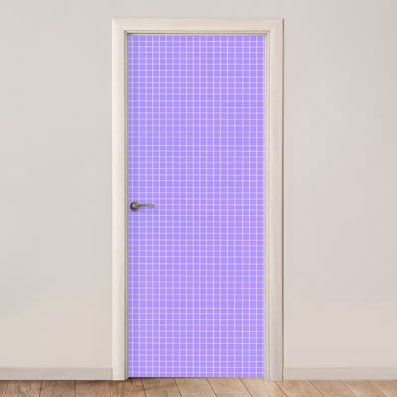 Deursticker - Paars - Geometrisch - Raster - Minimalistisch - Patroon — 1