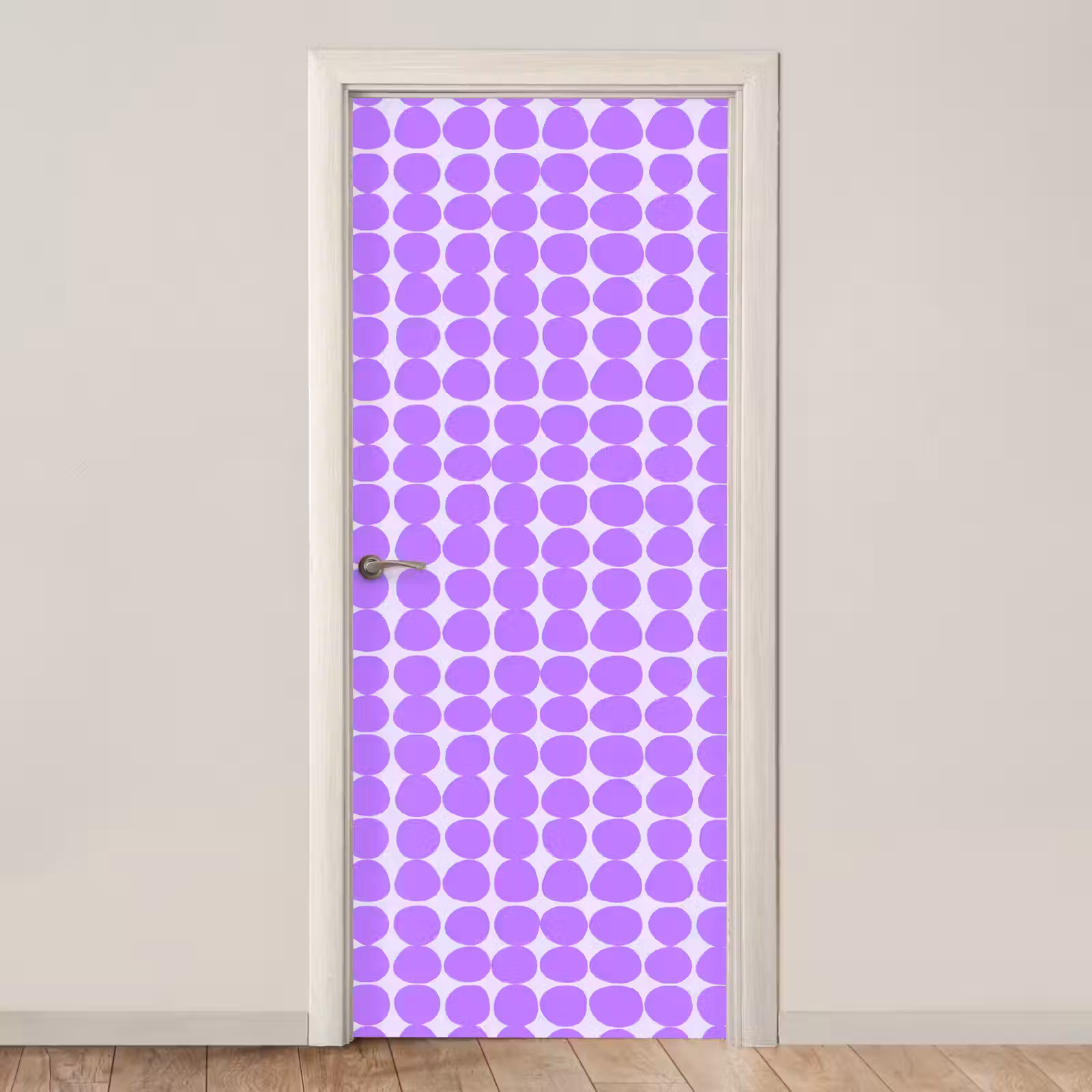 Deursticker - Paars - Geometrisch - Stippen - Polka Dot - Patroon — 1