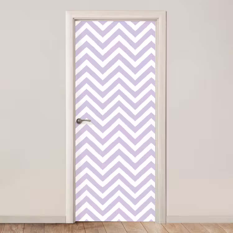 Deursticker - Lila - Geometrisch - Chevron - Zigzag - Patroon — 1
