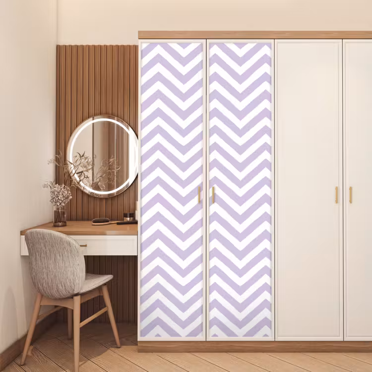 Deursticker - Lila - Geometrisch - Chevron - Zigzag - Patroon — 5