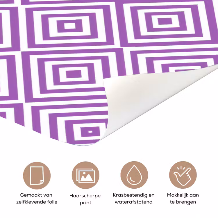 Deursticker - Paars - Geometrisch - Ruiten - Concentrisch - Patroon — 3
