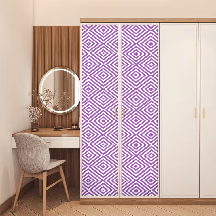 Deursticker - Paars - Geometrisch - Ruiten - Concentrisch - Patroon — 5