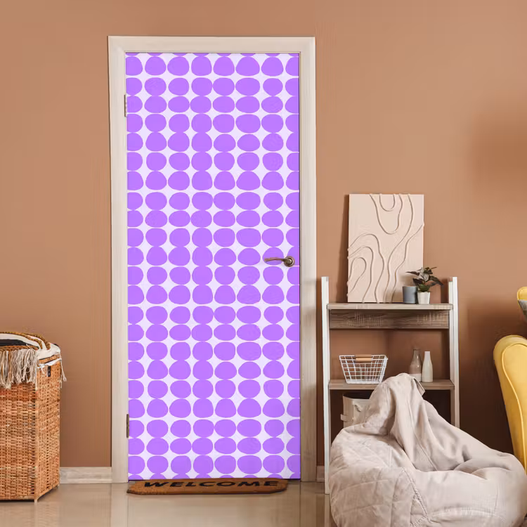 Deursticker - Paars - Geometrisch - Stippen - Polka Dot - Patroon — 2