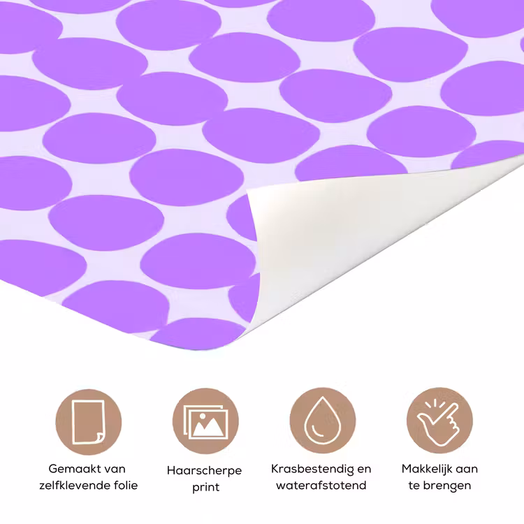 Deursticker - Paars - Geometrisch - Stippen - Polka Dot - Patroon — 3