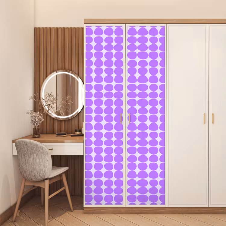 Deursticker - Paars - Geometrisch - Stippen - Polka Dot - Patroon — 5