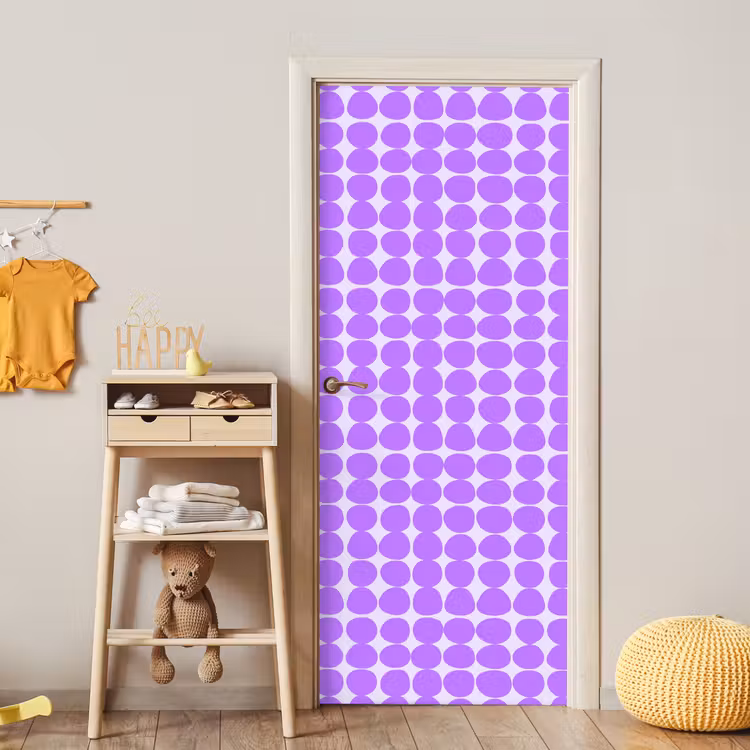 Deursticker - Paars - Geometrisch - Stippen - Polka Dot - Patroon — 6