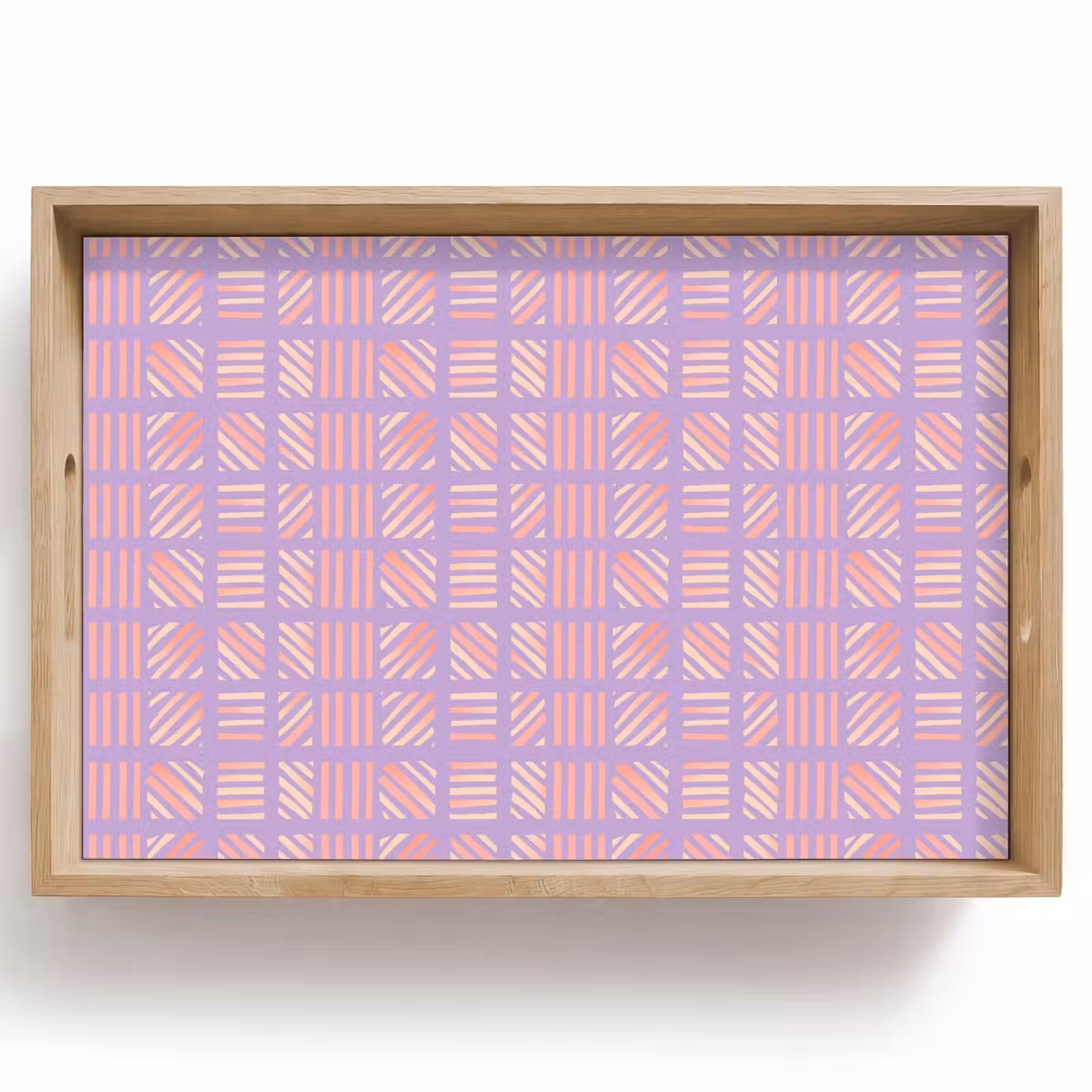 Dienblad - Paars - Roze - Geometrisch - Strepen - Blokken - Patroon — 1