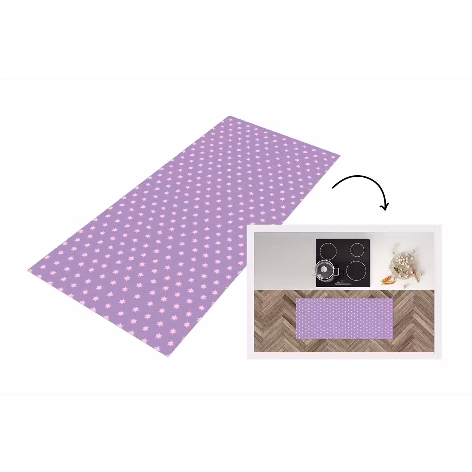 Keukenloper - Paars - Roze - Sterren - Geometrisch - Patroon — 1