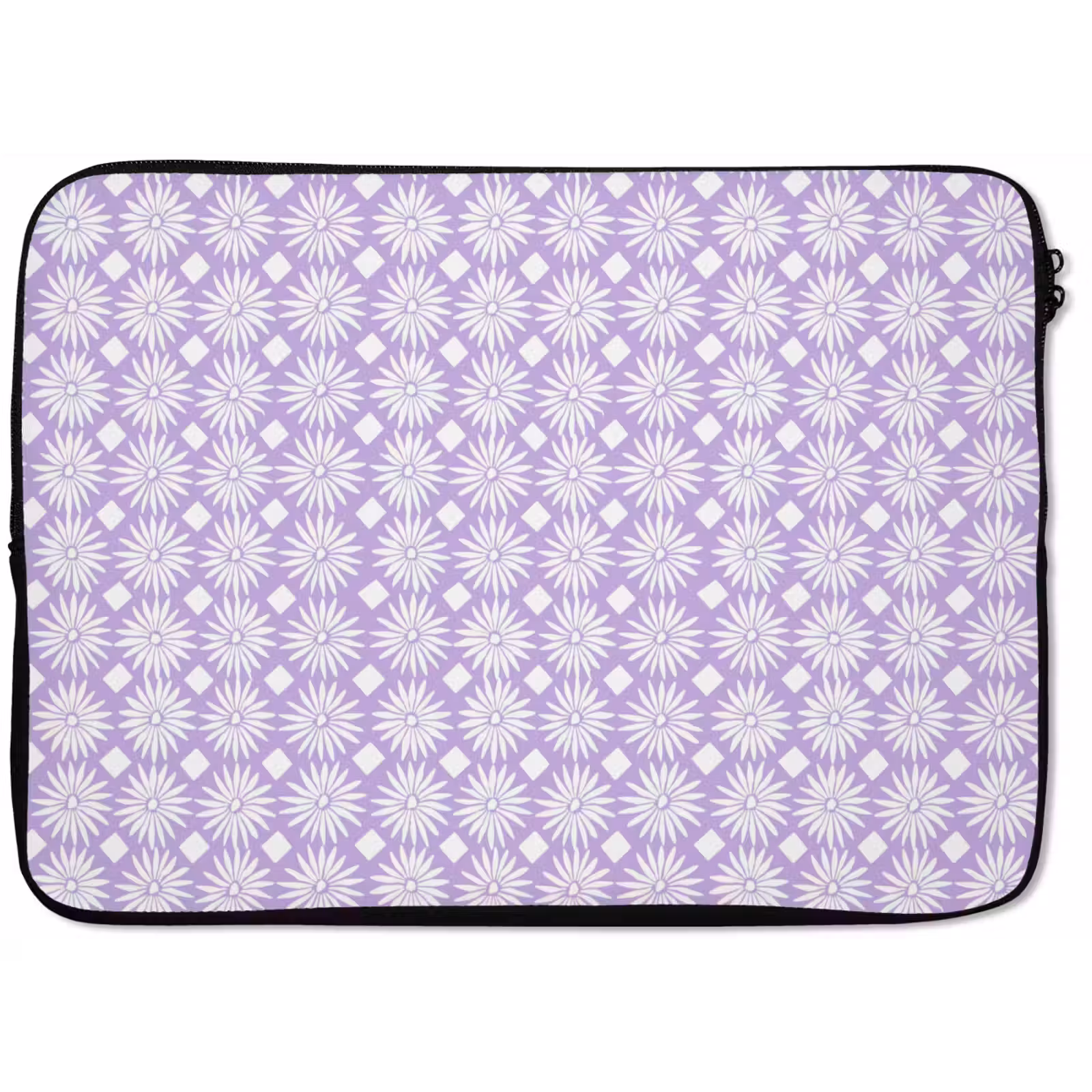 Laptophoes - Lila - Botanisch - Bloemen - Margrieten - Patroon — 1