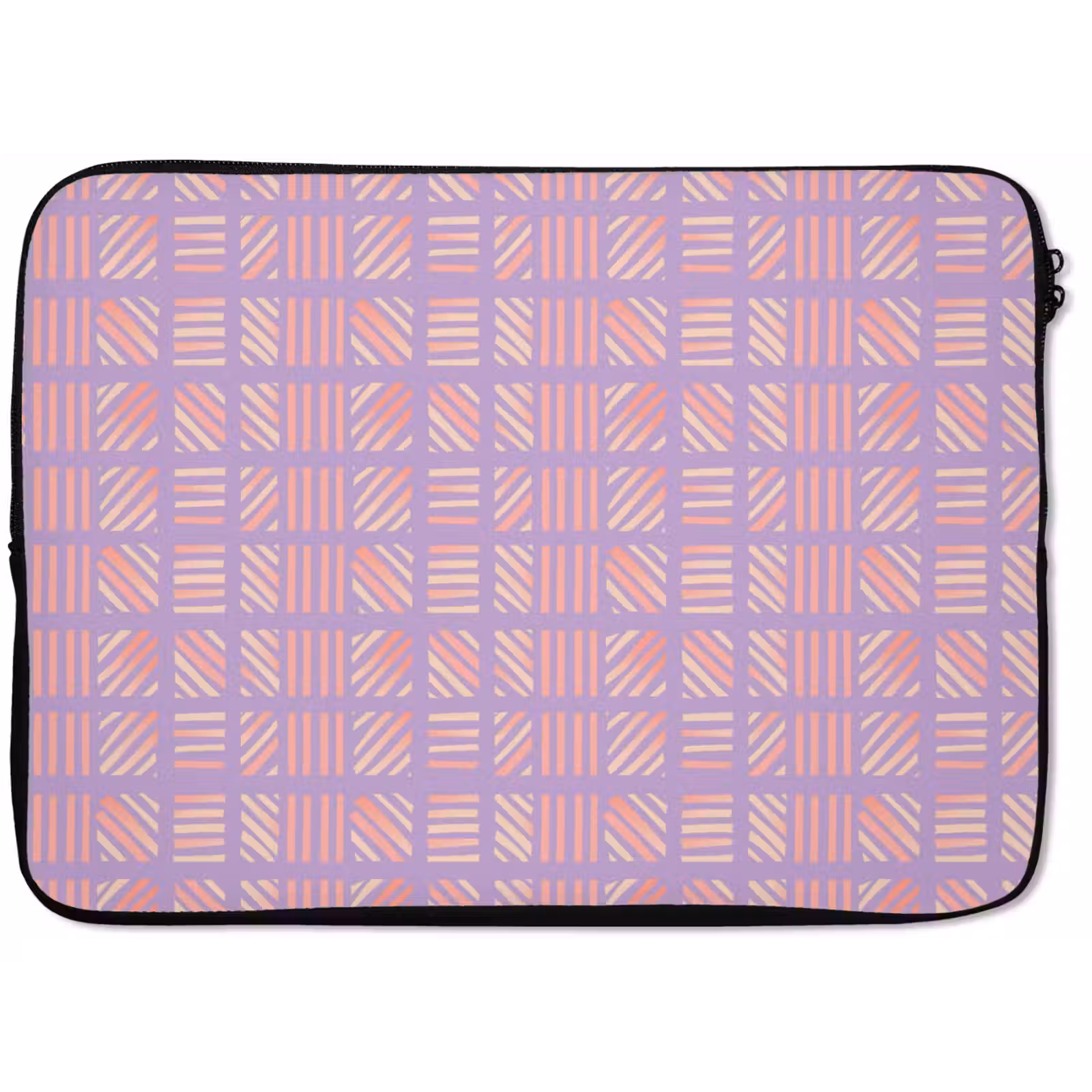 Laptophoes - Paars - Roze - Geometrisch - Strepen - Blokken - Patroon — 1