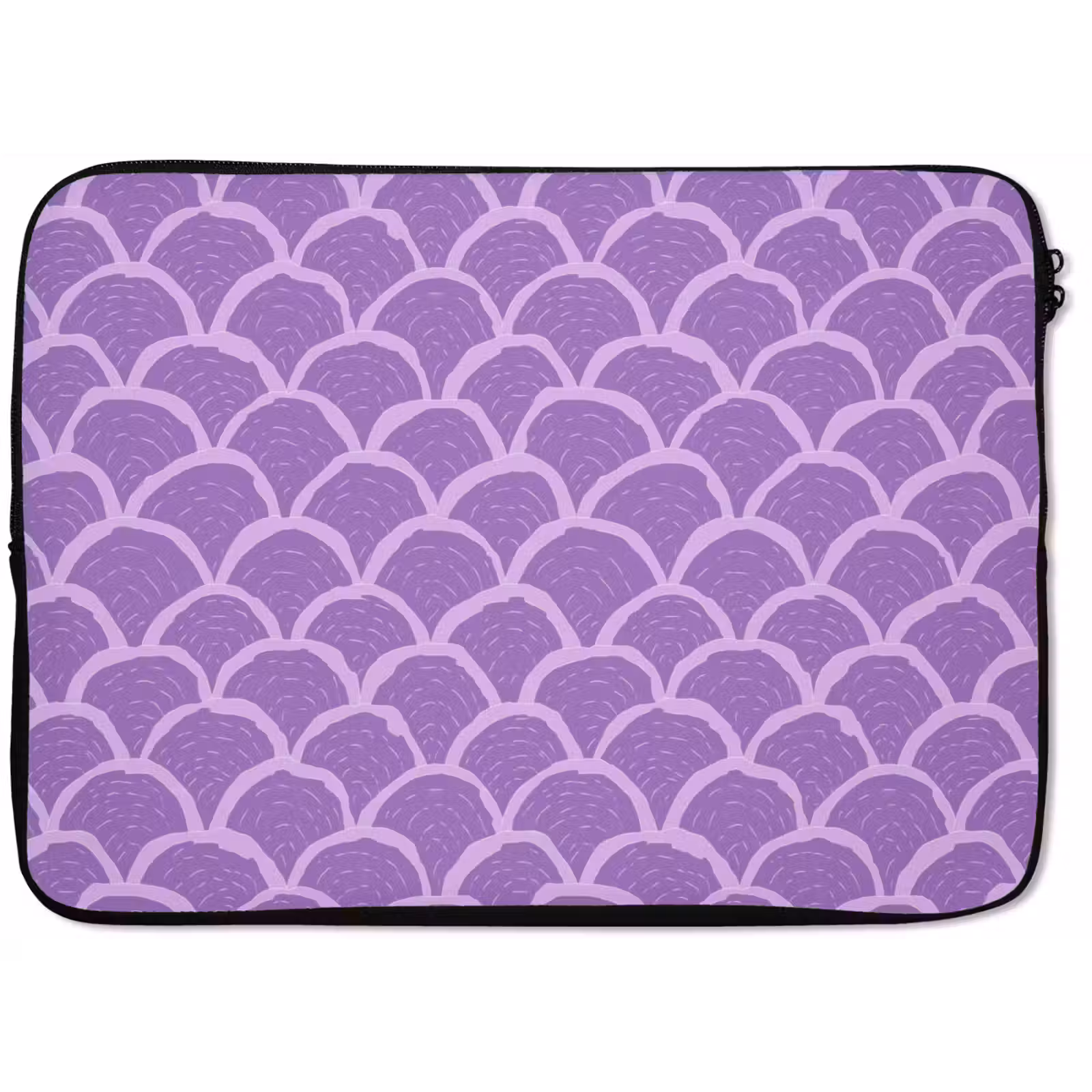 Laptophoes - Paars - Schubber - Schelpen - Handgetekend - Patroon — 1
