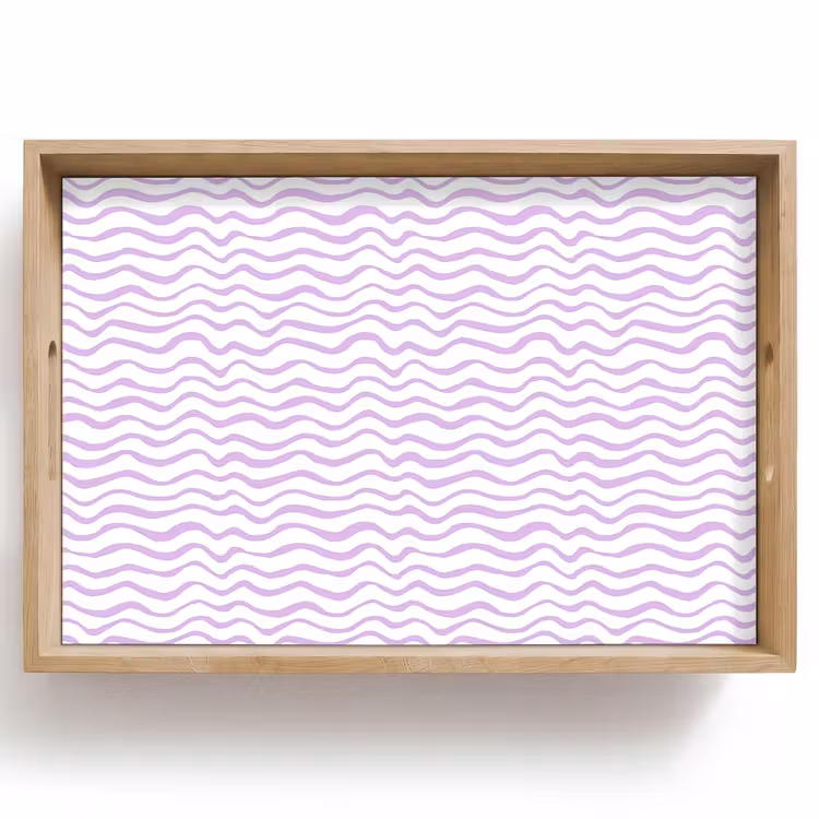 Dienblad - Lila - Geometrisch - Golfjes - Lijnen - Patroon — 1