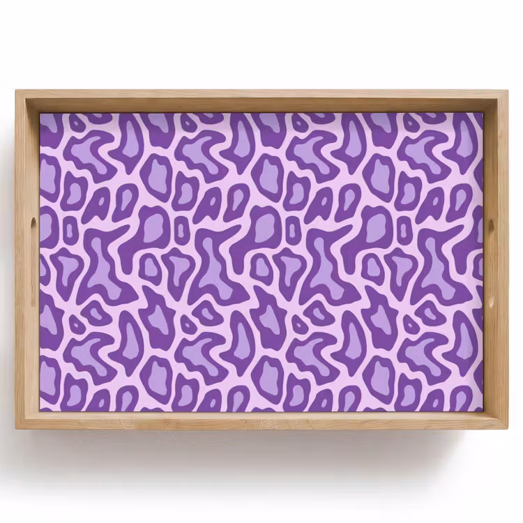 Dienblad - Paars - Abstract - Luipaard - Vlekken - Groovy - Patroon — 1