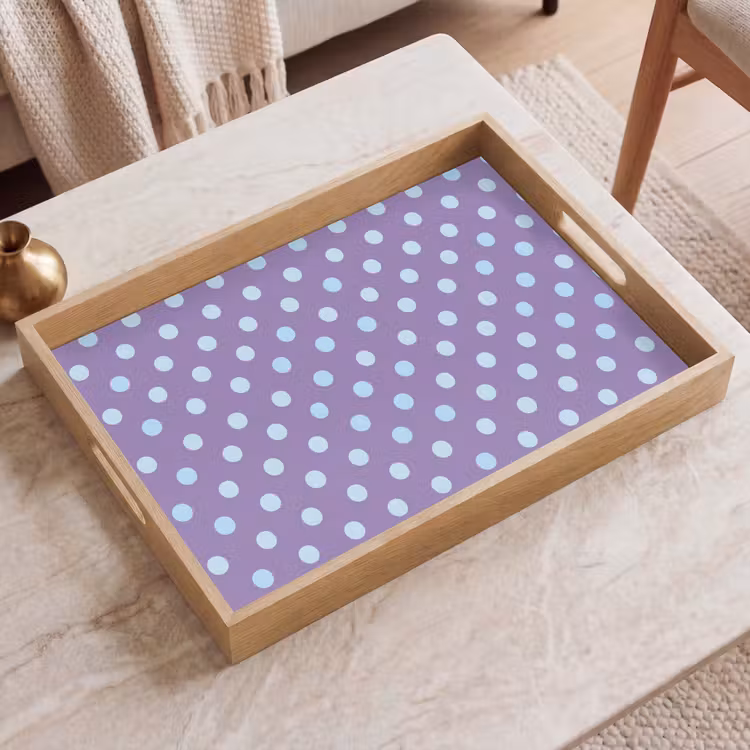 Dienblad - Paars - Blauw - Geometrisch - Stippen - Polka Dot - Patroon — 2