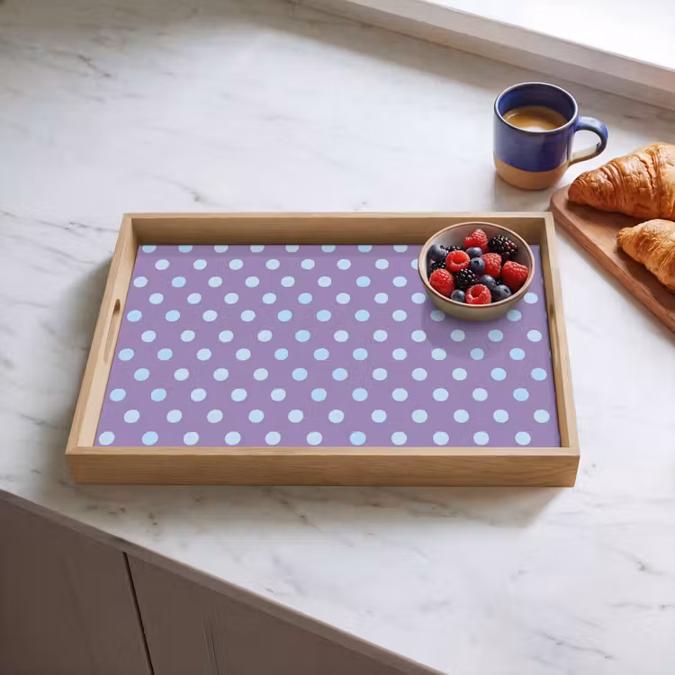 Dienblad - Paars - Blauw - Geometrisch - Stippen - Polka Dot - Patroon — 4