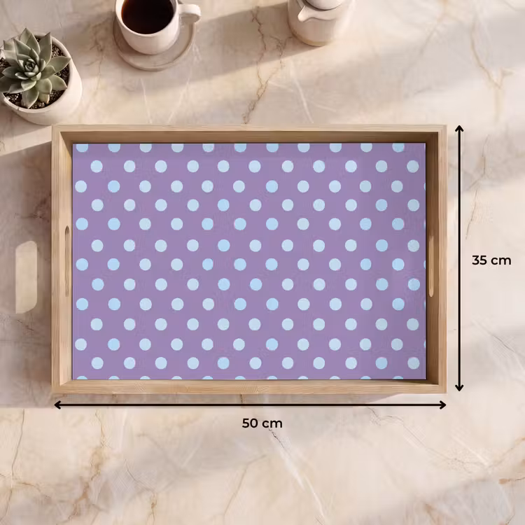 Dienblad - Paars - Blauw - Geometrisch - Stippen - Polka Dot - Patroon — 9
