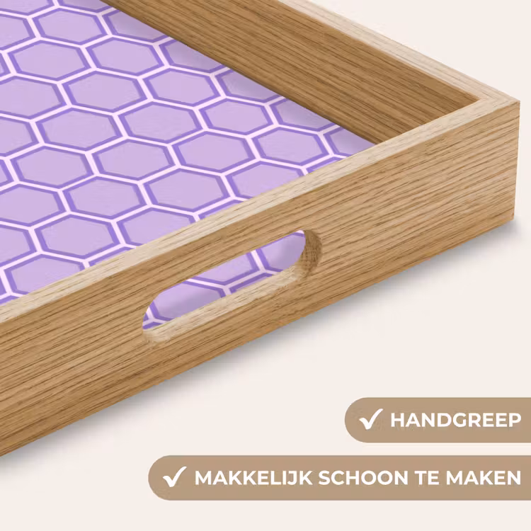 Dienblad - Paars - Geometrisch - Honeycomb - Bijenraat - Patroon — 5