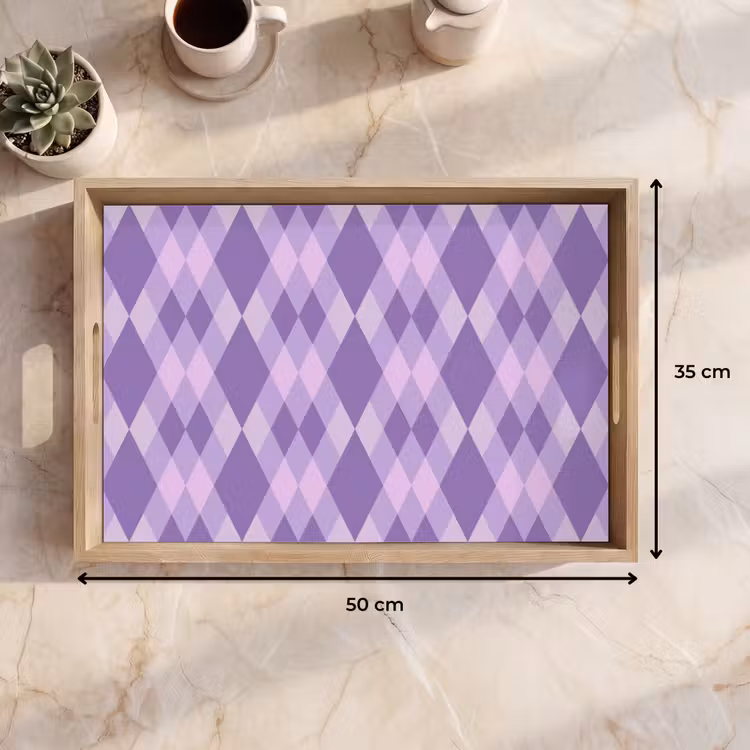 Dienblad - Paars - Geometrisch - Ruiten - Argyle - Patroon — 9