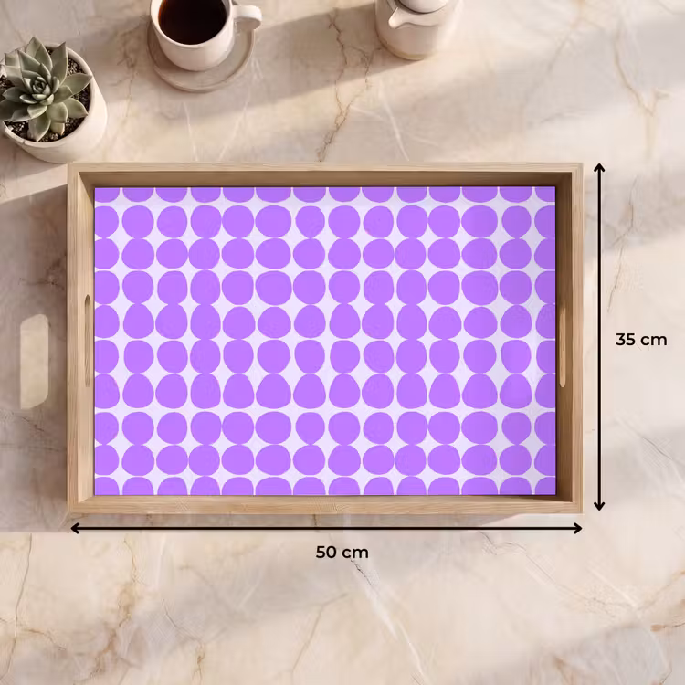 Dienblad - Paars - Geometrisch - Stippen - Polka Dot - Patroon — 9