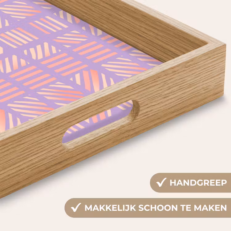 Dienblad - Paars - Roze - Geometrisch - Strepen - Blokken - Patroon — 5