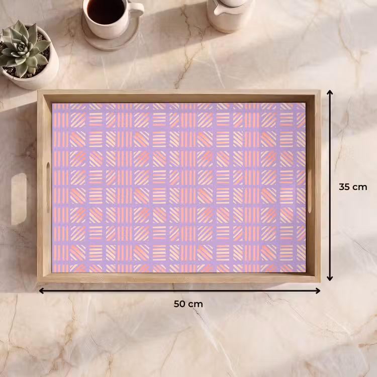 Dienblad - Paars - Roze - Geometrisch - Strepen - Blokken - Patroon — 9