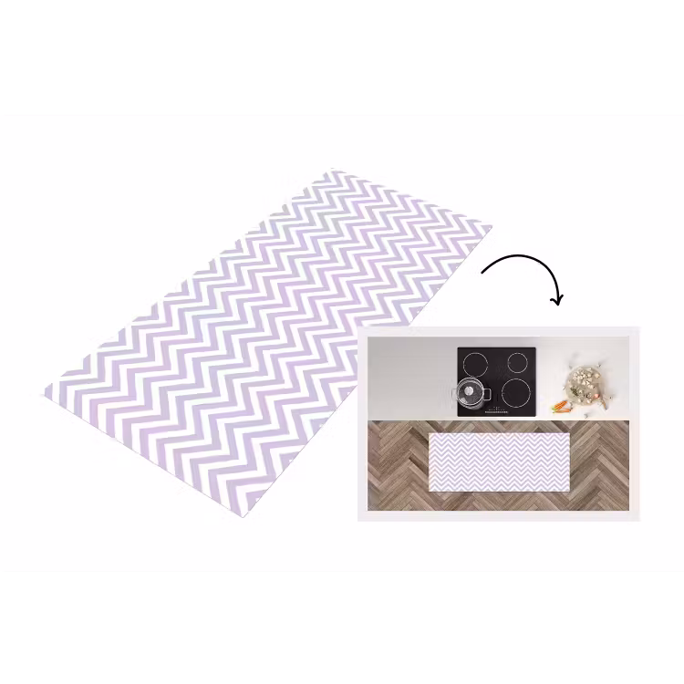Keukenloper - Lila - Geometrisch - Chevron - Zigzag - Patroon — 1