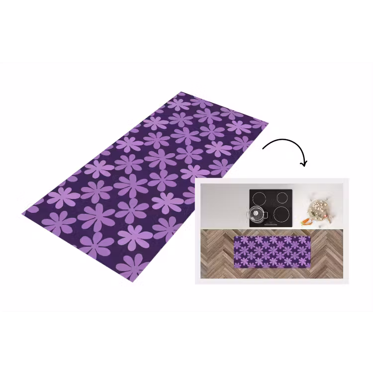 Keukenloper - Paars - Botanisch - Bloemen - Retro - Patroon — 1
