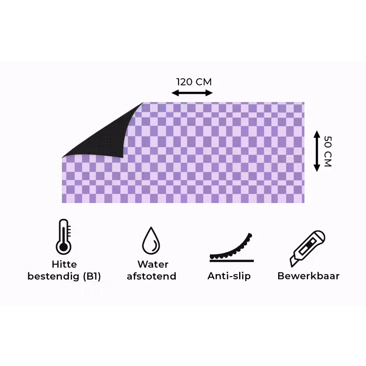 Keukenloper - Paars - Geometrisch - Dambord - Blokken - Patroon — 5