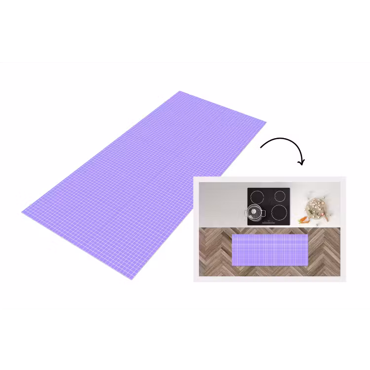 Keukenloper - Paars - Geometrisch - Raster - Minimalistisch - Patroon — 1